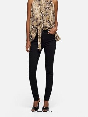 7 For All Mankind Black High Waist Skinny Jeans (Legging)